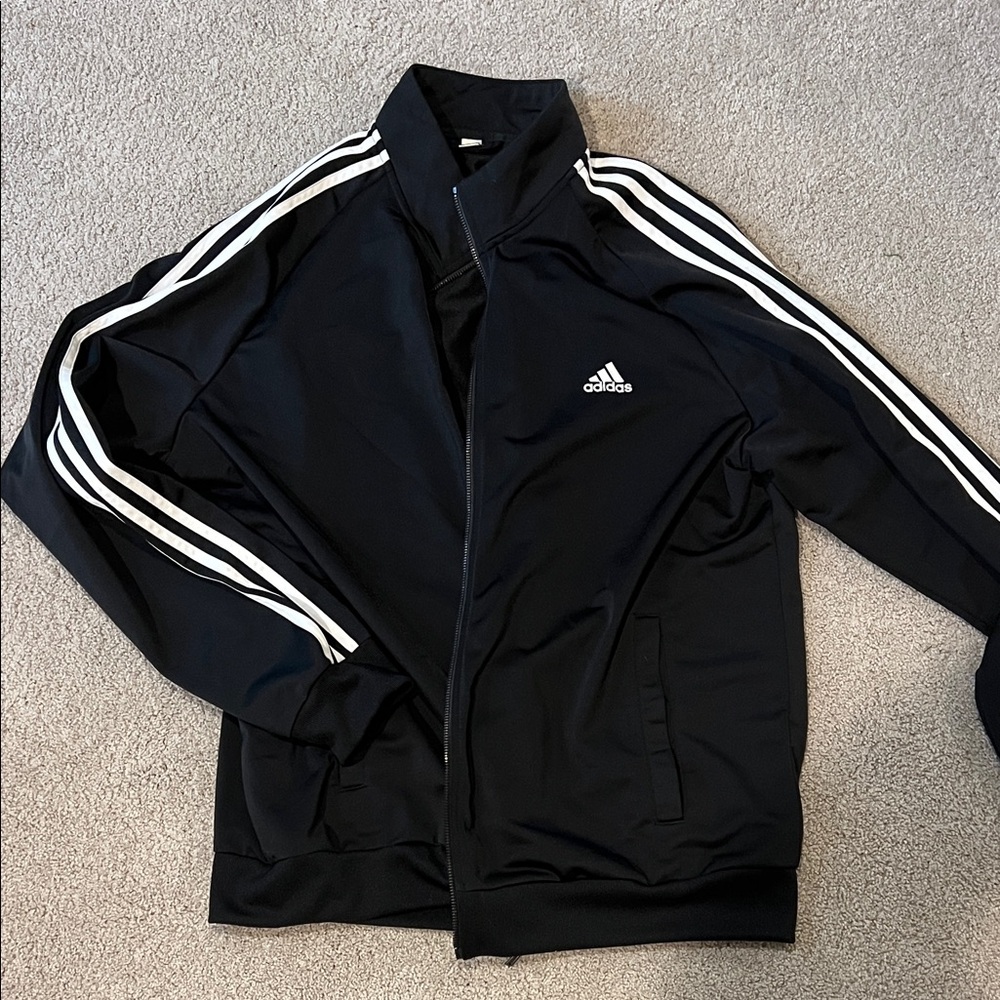 Adidas Black Jacket with White Accents